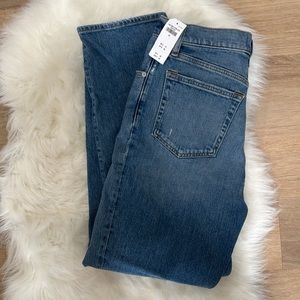 Abercrombie ultra high rise cross button 90s straight jean